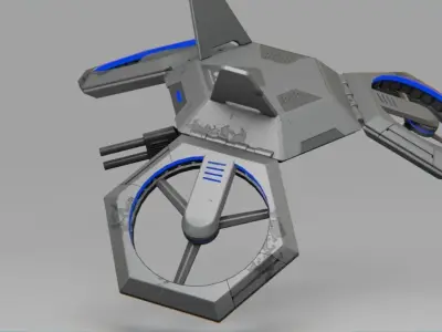 COMBAT DRONE rigged 3D model