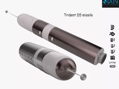 Trident D5 SLBM Missile 3D model