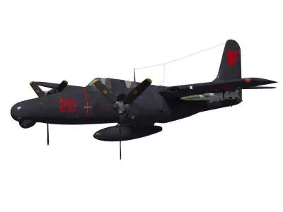 Grumman F7F Tigercat 3D model buy