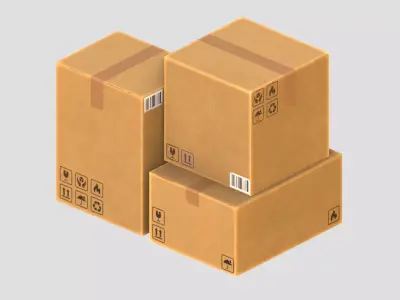 Packaging Boxes Cardboard Low-poly 3D model