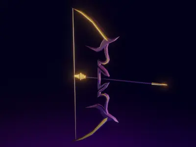 Stylized bow weapon PBR low-poly game ready Low-poly 3D model