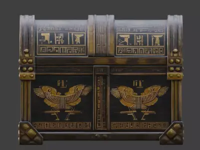 Ancient Egyptian Treasure Chest Low-poly 3D model