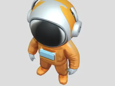 Astronaut 3D Model PBR Textured Game Ready Character Low-poly 3D model