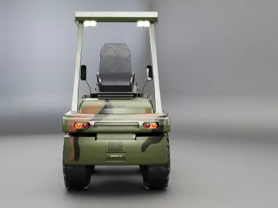 Small Military Wheeled Loader Low-poly 3D model