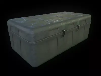 Military box Low-poly 3D model 3