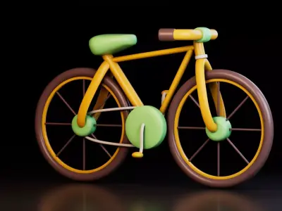 Stylized Bicycle Free low-poly 3D model