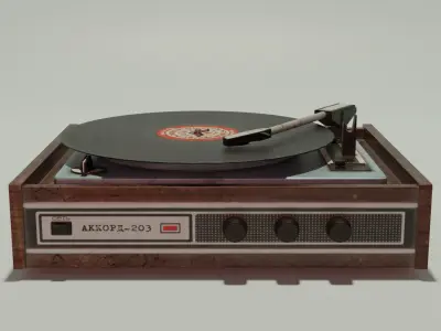 Gramophone Low-poly 3D model