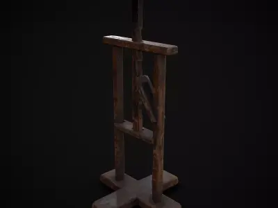Vintage Sculpting Table Low-poly 3D model