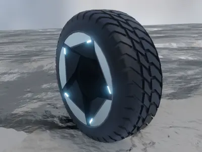 Wheel model C futuristic tire 3D model
