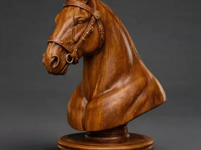 French Imperial Knight chess piece 3D print model