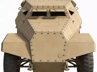 WWII Armored Recon Car 3D  Low-poly 3D model