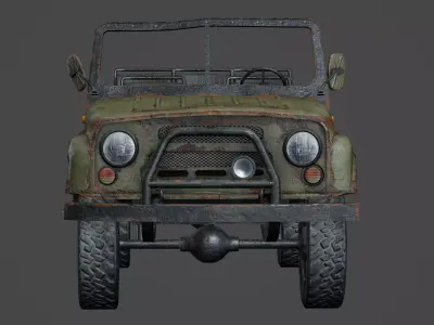 UAZ Offroad Old Rusty Low-poly 3D model