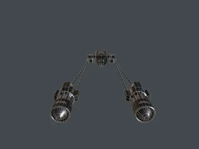 Spaceship pod racer Low-poly 3D model