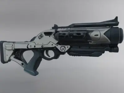 Futuristic Blaster Low-poly 3D model