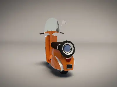 Low-Poly Cartoon Vespa Scooter Low-poly 3D model buy