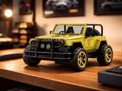 Offroad Military Style Toy Jeep Model 3D model