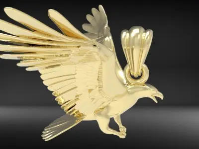 American Winged Eagle Pendant 3D print model get