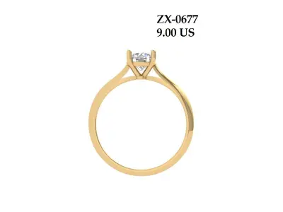 Solitaire Engagement Ring 3D print model 40