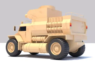 Military truck  Low-poly 3D model