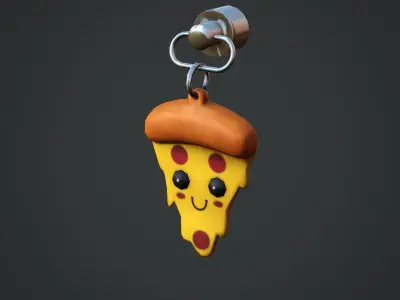 Pizza Weapon Charm - Low Poly Game Ready Low-poly 3D model