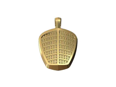 Vintage automotive grill pendant charm 3D print model