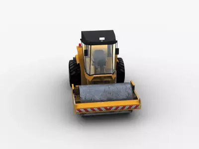 Road Roller lowpoly Low-poly 3D model purchase