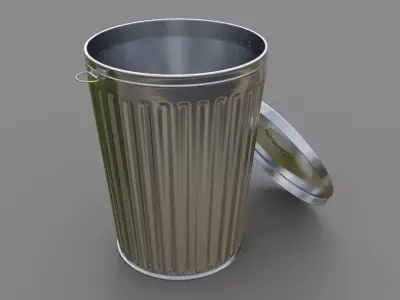 Dustbin 3 plastic bowl 3D model