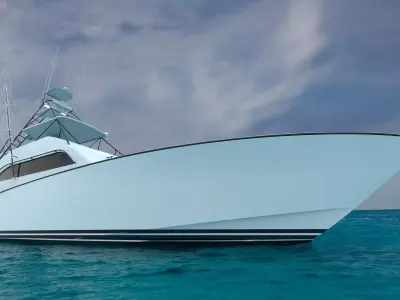 74 Foot Sportfisher Motor Fishing Boat 3D model
