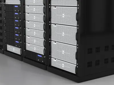 Server Rack Cabinet Array 3D model