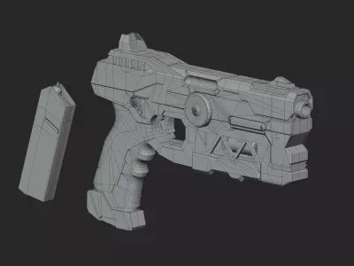 Sci-fi energy pistol - Lowpoly 3D model Low-poly 3D model