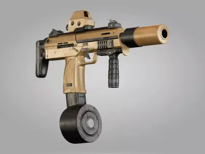 PBR MP7A1 Low-poly 3D model