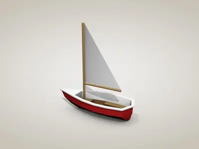 Low Poly Sailboat 3D model