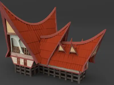 Indonesia Traditional Batak House 3D model