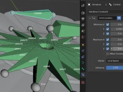 Foldout Shield Low-poly 3D model