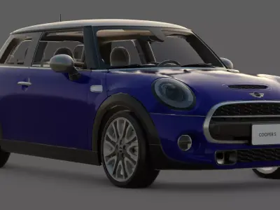 2014 Mini Cooper S F56 3D Model  Modern Retro Hot Hatch 3D model