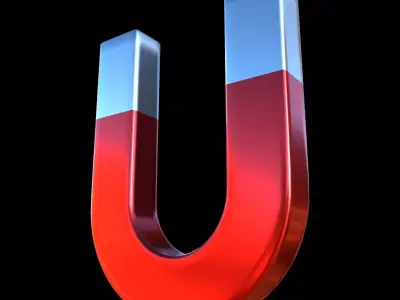 Shiny metallic magnet 3D model