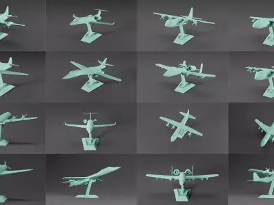 3D Printable Planes 3D Model Collection