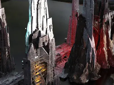 Stylized Snow Mountain Recon City 1 Kit bash  3D model