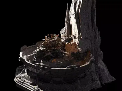 Dragon Asteroid city Floating monolith 2  3D model