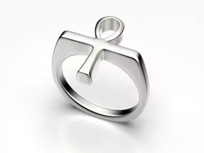 Men ring  antique Egyptian symbol ANKH  3D print model