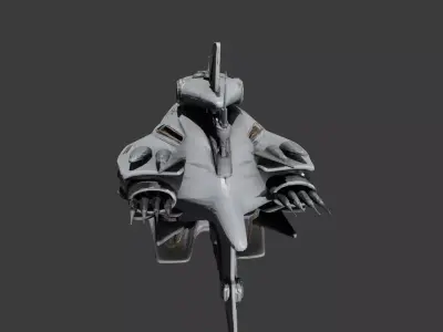 Futuristic Bio-Organic Sci-Fi Spaceship 3D model