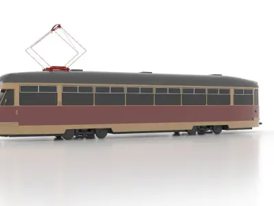 Tatra T2 Low Low-poly 3D model