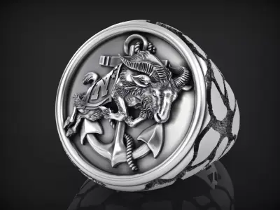 Goat Ring 3D print model