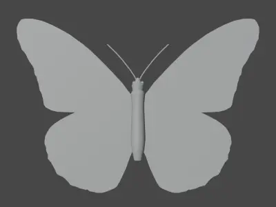 Monarch Butterfly Low-poly 3D model