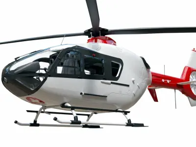Helicopter Rigged Low-poly 3D model
