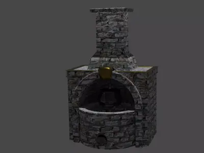 Low Poly Forge Smelter Free low-poly 3D model