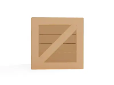 Stylized Cartoon Wooden Crate Low-poly 3D model