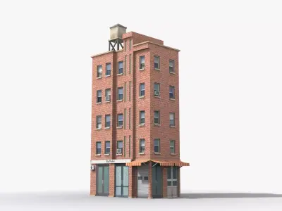 Apartment Building x25 Low-poly 3D model