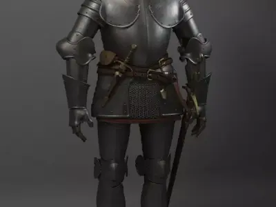 Knight in armor 3D model 3