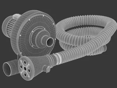 Garage Exhaust Fume Extractor 3D model